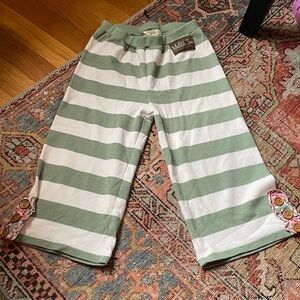 Matilda Jane Green and White Striped Kids Casual Bottoms